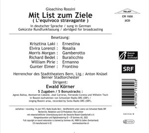 Produktbild: Laki/Lorenzi/Pirie/K&ouml;rner/Berner Stadtorchester: Mit List zu