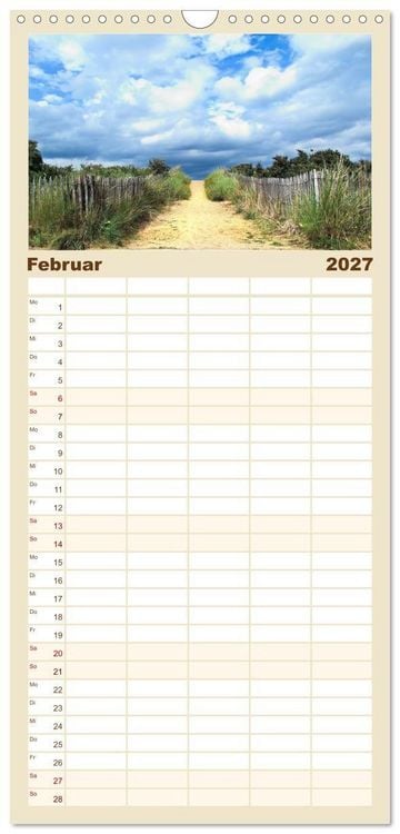 Produktbild: Familienplaner 2027 - Magische K&uuml;ste Zeeland mit 5 Spalten (Wandkalender, 21 x 45 cm) CALVENDO