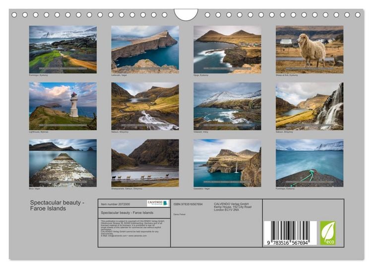Produktbild: Spectacular beauty - Faroe Islands (Wall Calendar 2026 DIN A4 landscape), CALVENDO 12 Month Wall Calendar