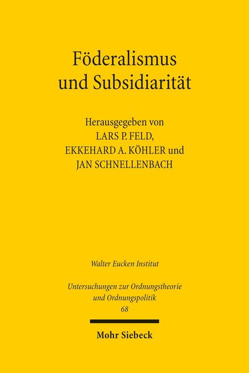 Produktbild: F&ouml;deralismus und Subsidiarit&auml;t