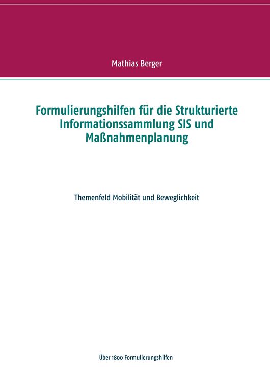 Produktbild: Formulierungshilfen f&uuml;r die Strukturierte Informationssammlung SIS und Ma&szlig;nahmenplanung