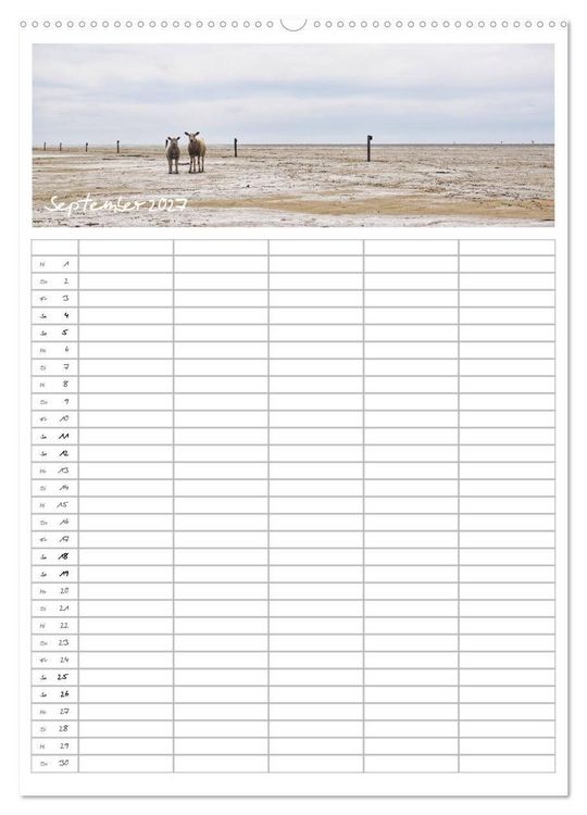 Produktbild: Nordfriesland - Familienplaner (Wandkalender 2027 DIN A2 hoch), CALVENDO Monatskalender