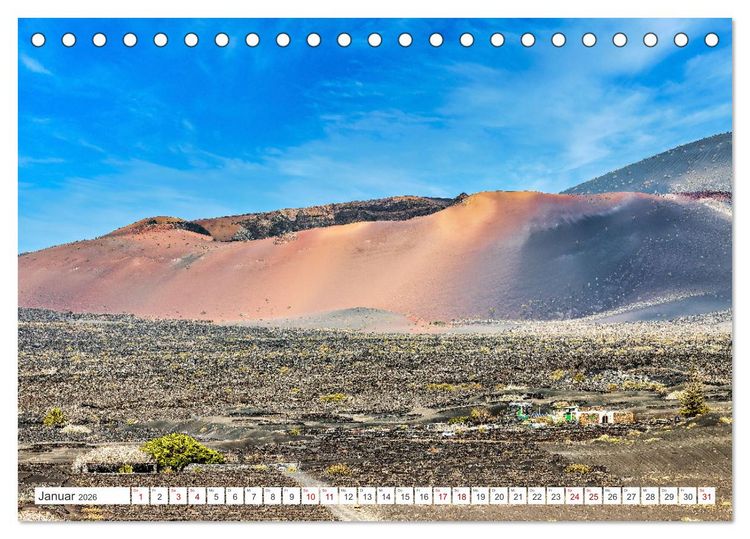 Produktbild: Lanzarote - Wo die Vulkane die Landschaft formten (Tischkalender 2026 DIN A5 quer), CALVENDO Monatskalender
