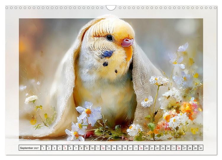 Produktbild: Wellensittiche. Fr&ouml;hliche Seelen auf der Terrasse (Wandkalender 2027 DIN A3 quer), CALVENDO Monatskalender