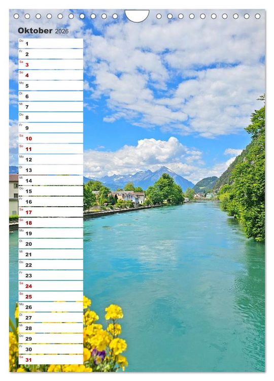 Produktbild: Schweizer Ansichten - Berge, Fl&uuml;sse und Seen in der Schweiz (Wandkalender 2026 DIN A4 hoch), CALVENDO Monatskalender