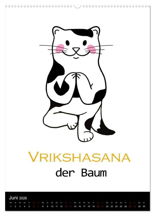 Produktbild: Yogakatzen - ganz entspannt im Hier und Jetzt (hochwertiger Premium Wandkalender 2026 DIN A2 hoch), Kunstdruck in Hochglanz