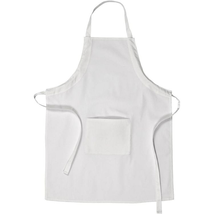 Produktbild: Creativ Company Sch&uuml;rze, L 84 cm, B 65 cm, Gr&ouml;&szlig;e M-XL cm, 210 g, Wei&szlig;, 1 Stk