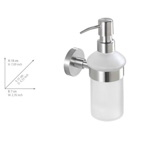 Produktbild: Seifenspender Mod. Bosio Edelstahl matt, Fassungsverm&ouml;gen ca. 200 ml