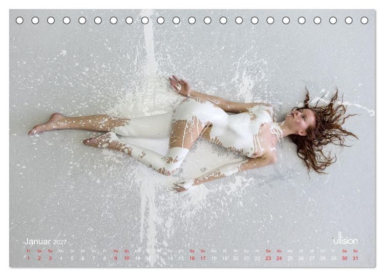 Produktbild: Farbspiele &ndash; Akt in Wei&szlig; (Tischkalender 2027 DIN A5 quer), CALVENDO Monatskalender