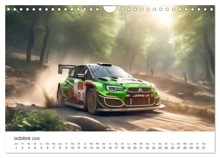 Produktbild: Les voitures de rallye &agrave; l'assaut des pistes (Calendrier mural 2026 DIN A4 vertical), CALVENDO calendrier mensuel