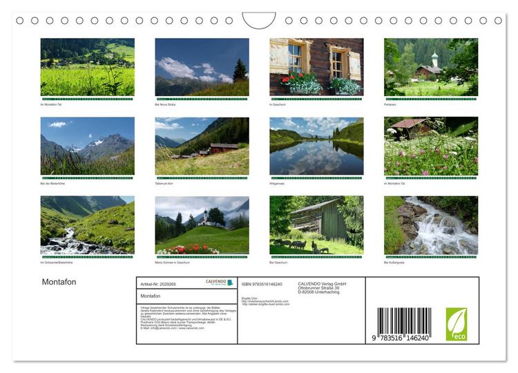 Produktbild: Montafon (Wandkalender 2026 DIN A4 quer), CALVENDO Monatskalender