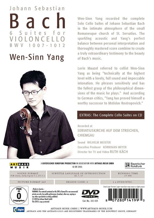 Produktbild: Johann S. Bach - Wen-Sinn Yang [2 DVDs] (+ CD)
