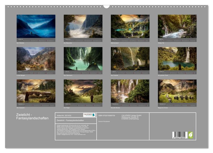 Produktbild: Zwielicht - Fantasylandschaften (Wandkalender 2026 DIN A2 quer), CALVENDO Monatskalender