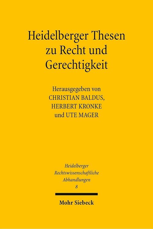 Produktbild: Heidelberger Thesen zu Recht und Gerechtigkeit