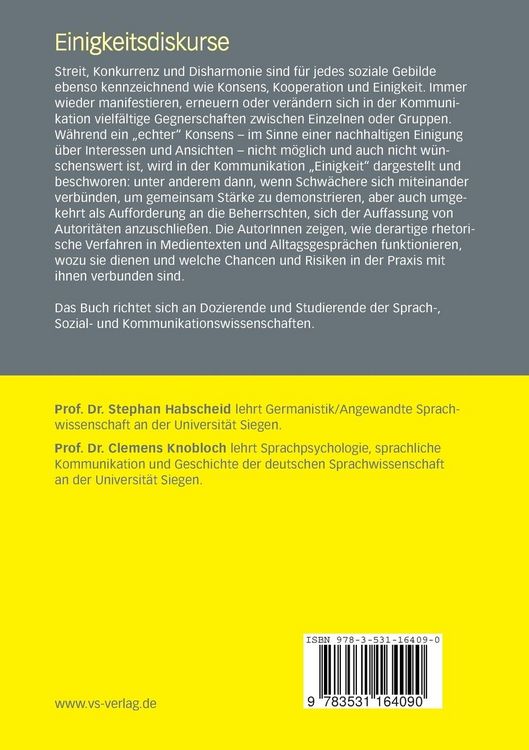Produktbild: Einigkeitsdiskurse