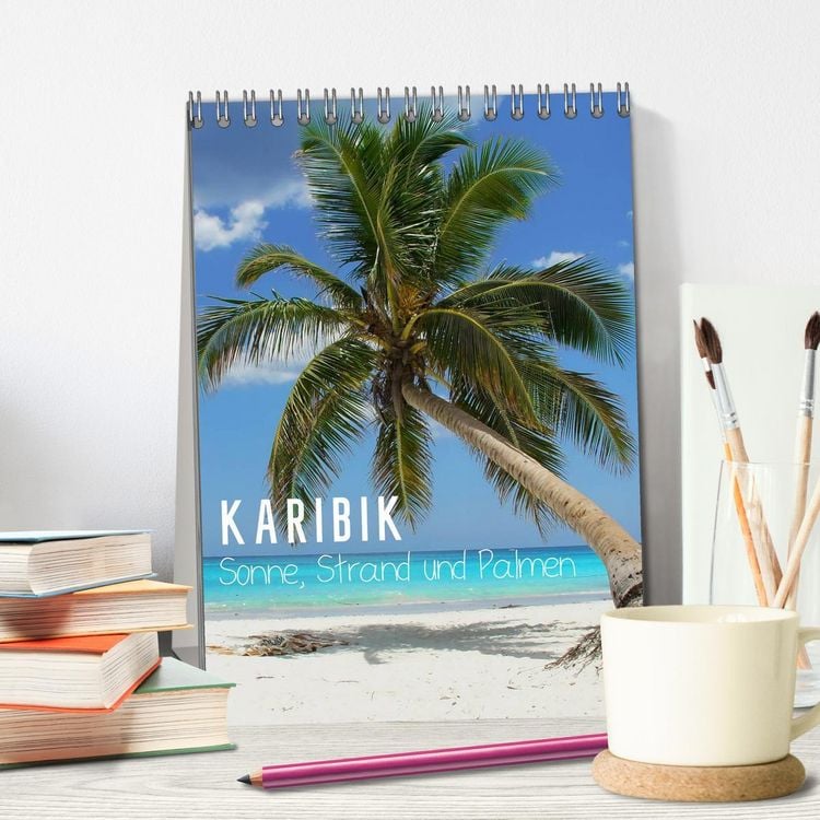 Produktbild: Karibik - Sonne, Strand und Palmen (Tischkalender 2026 DIN A5 hoch), CALVENDO Monatskalender