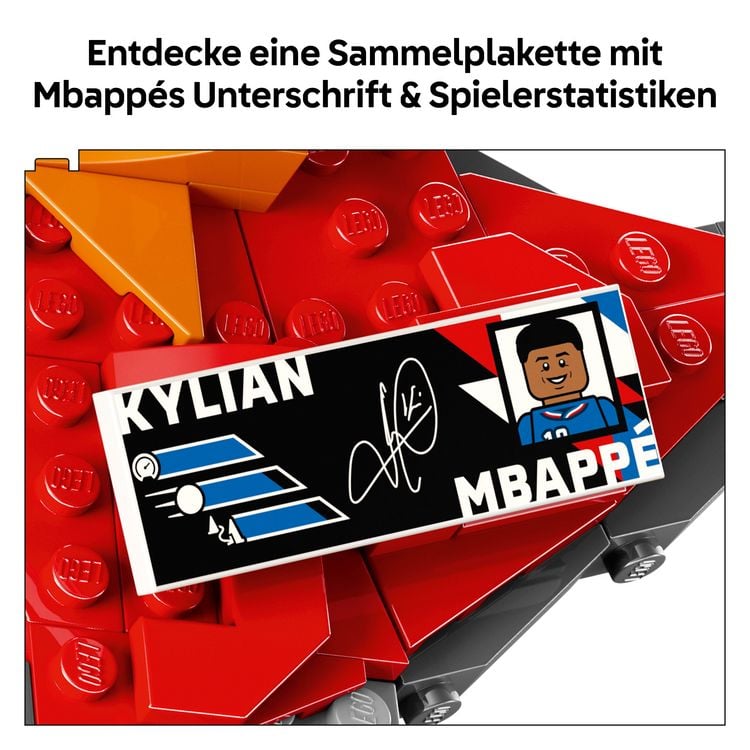 Produktbild: LEGO Editions 43013 Kylian Mbapp&eacute;, Fu&szlig;ball-Highlights, Fu&szlig;ball-Deko; Bauset f&uuml;r Kinder