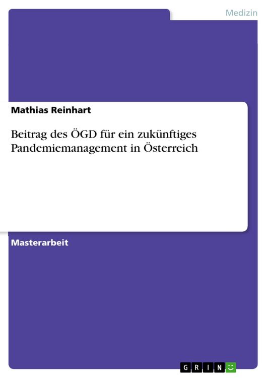 Produktbild: Beitrag des &Ouml;GD f&uuml;r ein zuk&uuml;nftiges Pandemiemanagement in &Ouml;sterreich