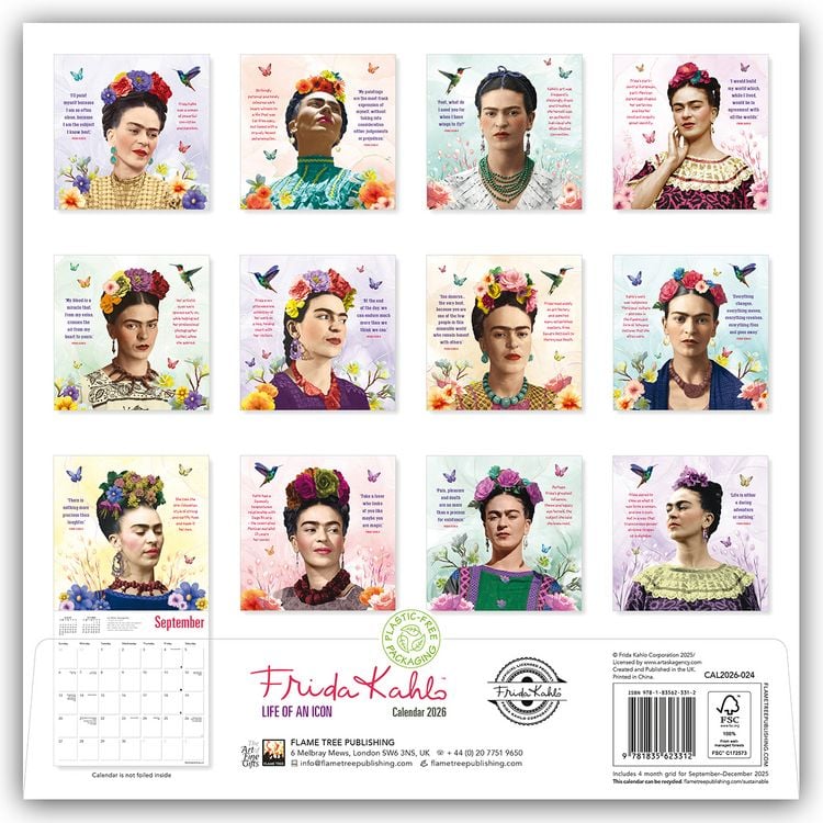 ArtboxONE Wandkalender 2026 A4 - Bunte Frida Motive Mit Spiralbindung