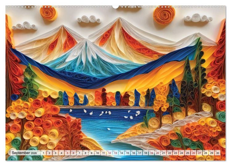 Produktbild: Zauberhafte Papierwelten - Meditation & Inspiration (Wandkalender 2026 DIN A2 quer), CALVENDO Monatskalender