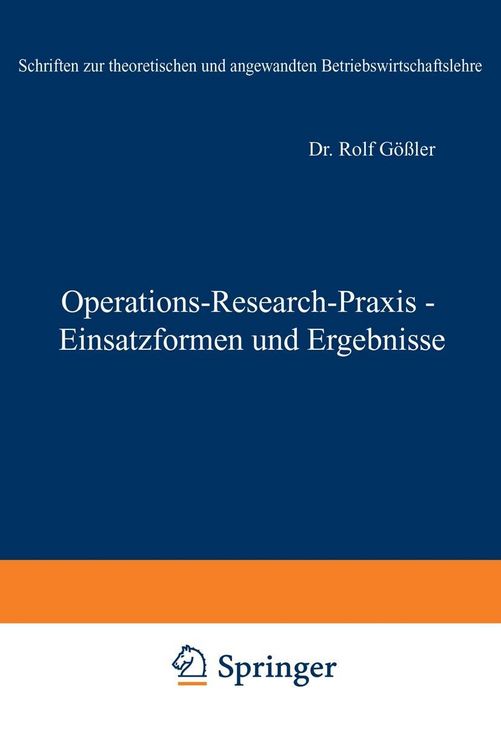 Produktbild: Operations-Research-Praxis - Einsatzformen und Ergebnisse