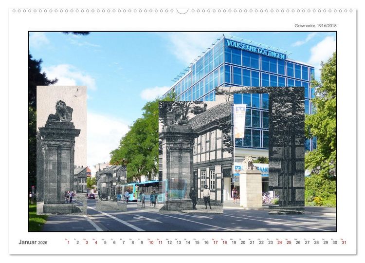 Produktbild: G&ouml;ttingen, Photographische ZEIT-SCHNITTE (hochwertiger Premium Wandkalender 2026 DIN A2 quer), Kunstdruck in Hochglanz