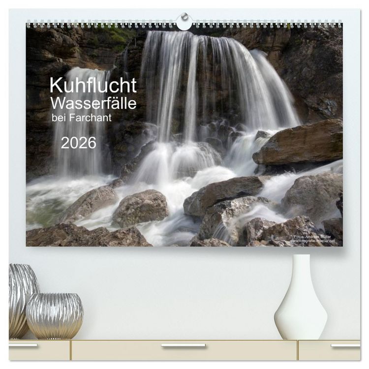 Produktbild: Kuhflucht Wasserf&auml;lle bei Farchant (hochwertiger Premium Wandkalender 2026 DIN A2 quer), Kunstdruck in Hochglanz