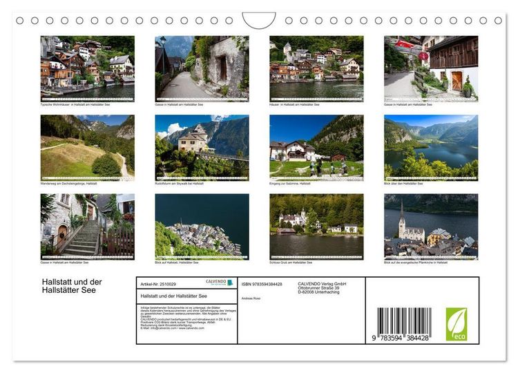 Produktbild: Hallstatt und der Hallst&auml;tter See (Wandkalender 2027 DIN A4 quer), CALVENDO Monatskalender