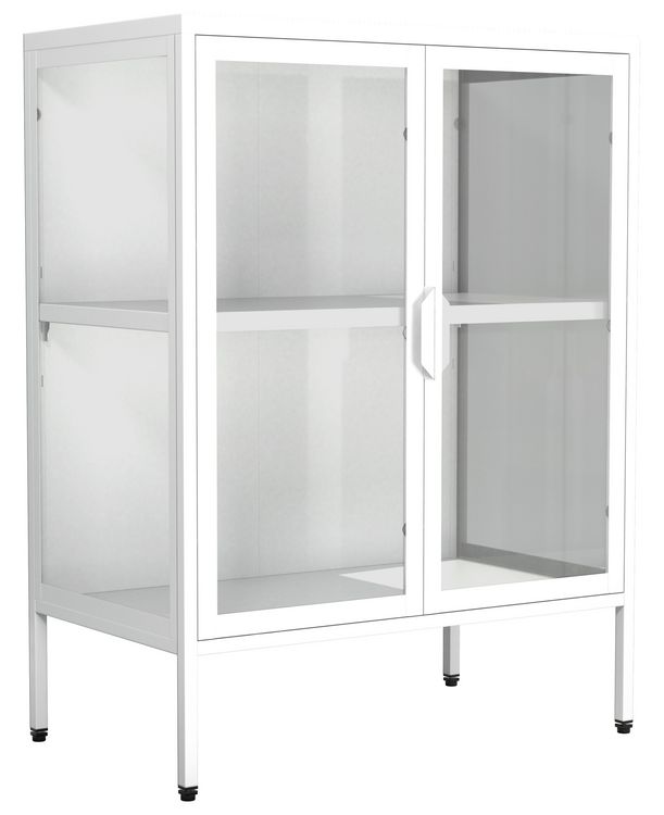 Produktbild: Stahl Glas Standvitrine Vitrine Schaukasten FlokaS