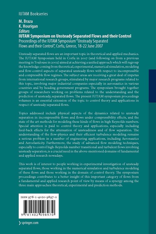 Produktbild: IUTAM Symposium on Unsteady Separated Flows and their Control