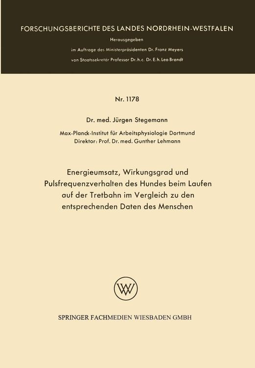 Bild vom Artikel Energieumsatz, Wirkungsgrad und Pulsfrequenzverhalten des Hundes beim Laufen auf der Tretbahn im Vergleich zu den entsprechenden Daten des Menschen vom Autor Jürgen Stegemann
