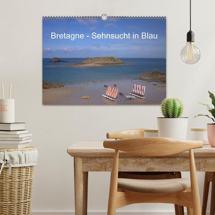 Produktbild: Bretagne - Sehnsucht in Blau (Wandkalender 2026 DIN A3 quer), CALVENDO Monatskalender