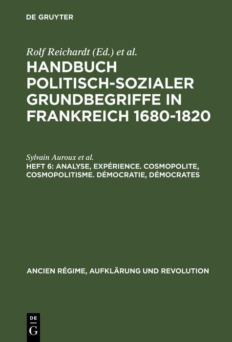 Produktbild: Analyse, Exp&eacute;rience. Cosmopolite, Cosmopolitisme. D&eacute;mocratie, D&eacute;mocrates