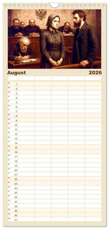 Produktbild: Familienplaner 2026 - Leo Tolstoi mit 5 Spalten (Wandkalender, 21 x 45 cm) CALVENDO