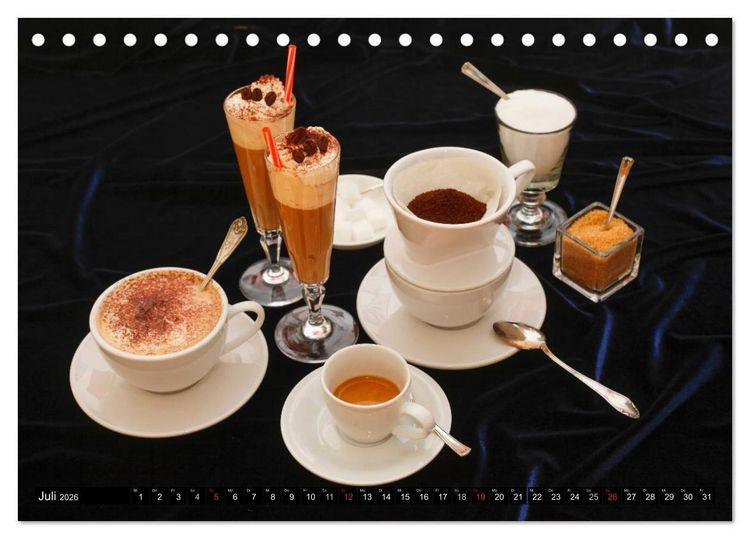 Produktbild: Feine Kaffeevariationen (Tischkalender 2026 DIN A5 quer), CALVENDO Monatskalender