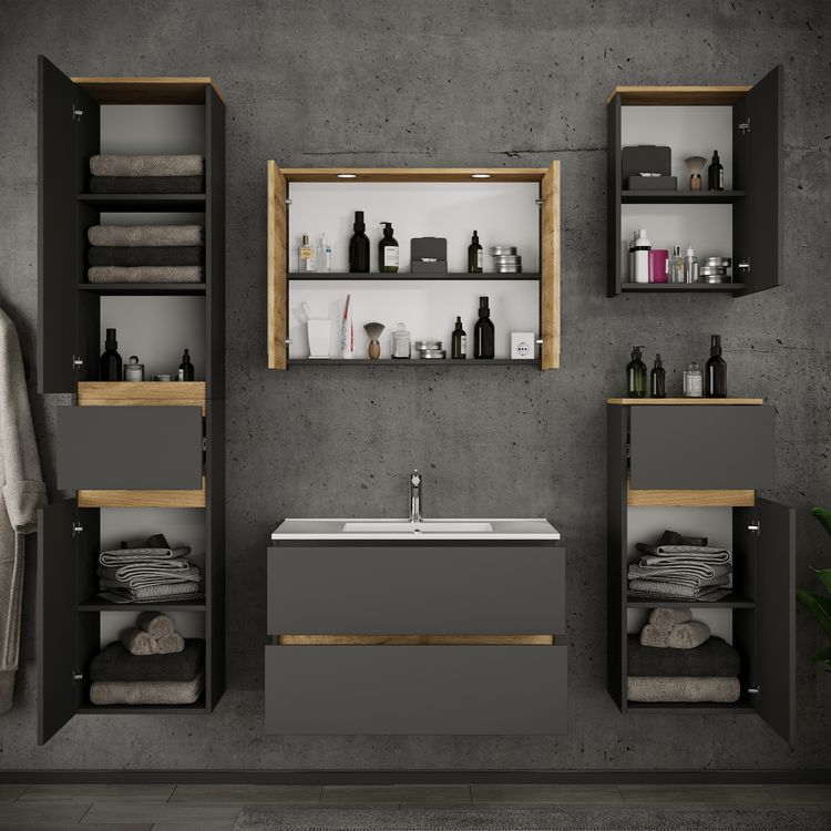 Produktbild: 6 tlg. Badm&ouml;bel-Set mit Waschbecken Cosila-I 81 cm