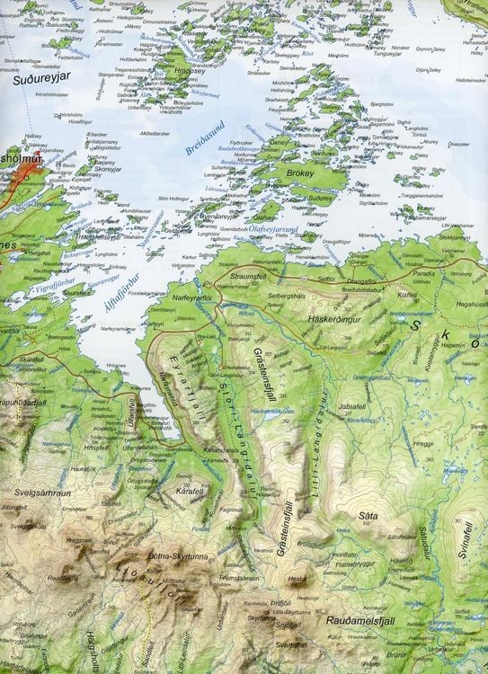 Produktbild: Island Serkort 10 Snaefellsnes 1 : 100 000 / 1 : 55 000