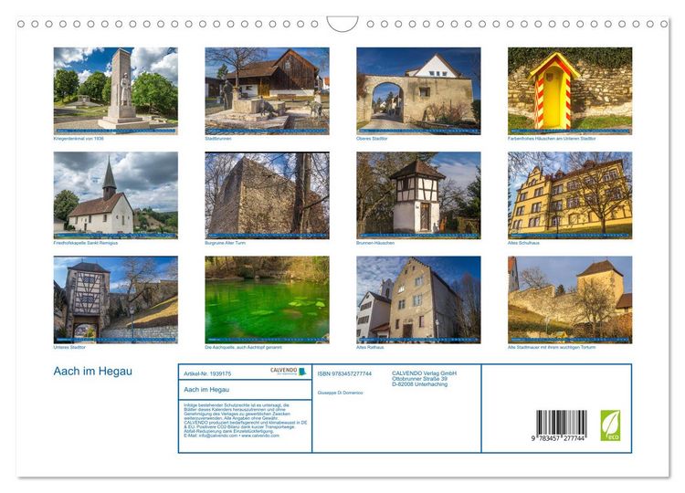 Produktbild: Aach im Hegau (Wandkalender 2026 DIN A3 quer), CALVENDO Monatskalender