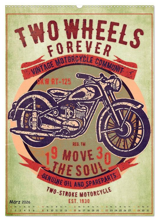 Produktbild: Motorrad Nostalgie (Wandkalender 2026 DIN A2 hoch), CALVENDO Monatskalender