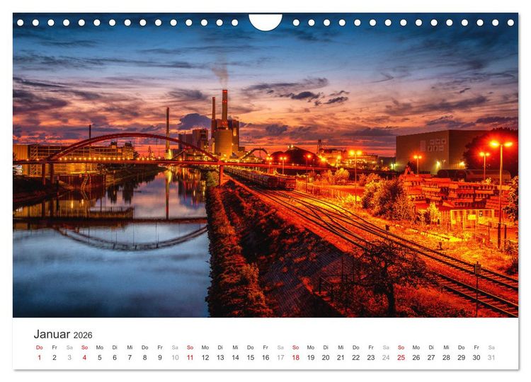 Produktbild: D&auml;mmerung in der Metropolregion Rhein-Neckar (Wandkalender 2026 DIN A4 quer), CALVENDO Monatskalender