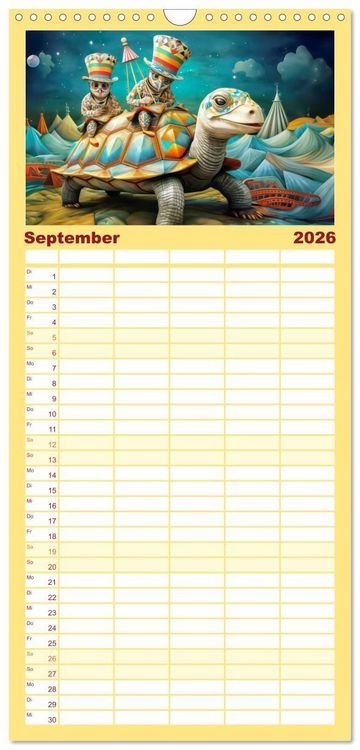 Produktbild: Familienplaner 2026 - Zirkusfantasien - Bezaubernd fremdartig mit 5 Spalten (Wandkalender, 21 x 45 cm) CALVENDO