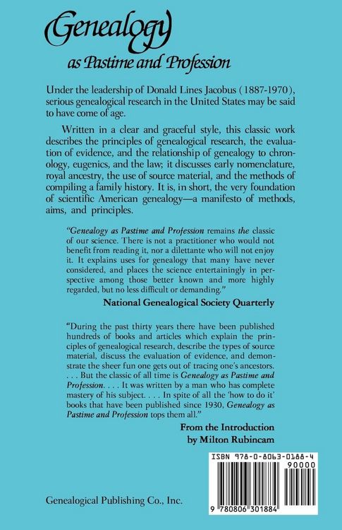 Produktbild: Genealogy as Pastime and Profession (Revised)