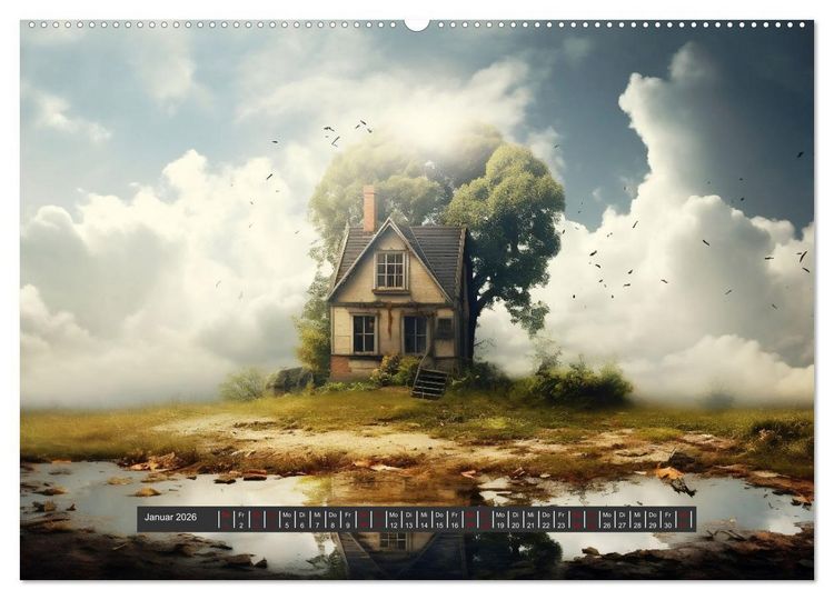 Produktbild: Unheimliche Behausungen (Wandkalender 2026 DIN A2 quer), CALVENDO Monatskalender