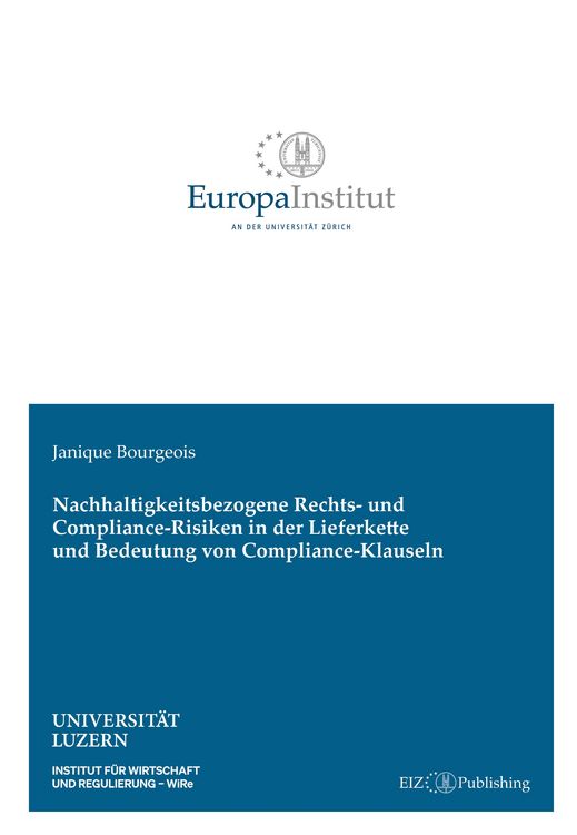 Produktbild: Nachhaltigkeitsbezogene Rechts- und Compliance-Risiken in der Lieferkette und Bedeutung von Compliance-Klauseln