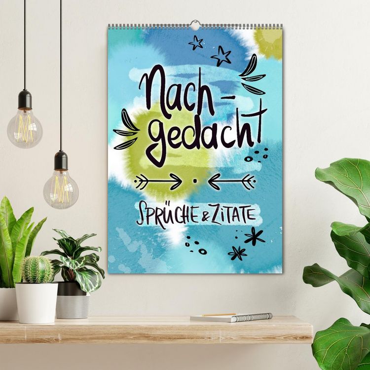 Produktbild: Nachgedacht-Spr&uuml;che und Zitate (Wandkalender 2026 DIN A2 hoch), CALVENDO Monatskalender