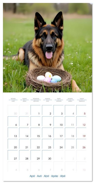 Produktbild: German Shepherds around the year (Wall Calendar 2026 12 &times; 12 Inch) CALVENDO 12 Month Wall Calendar