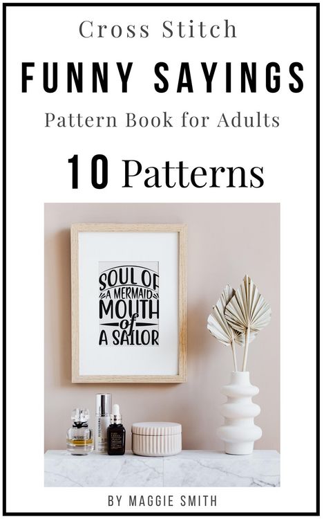 Produktbild: Cross Stitch Funny Sayings Pattern Book for Adults (Funny Cross Stitch Signage)
