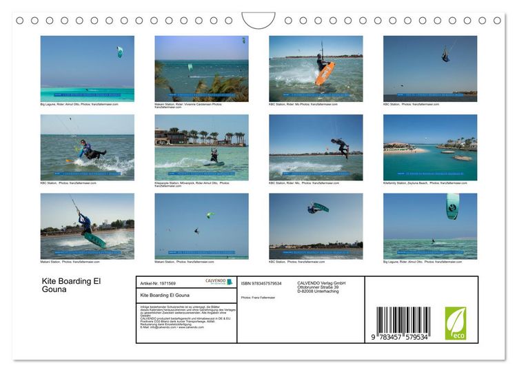 Produktbild: Kite Boarding El Gouna (Wandkalender 2026 DIN A4 quer), CALVENDO Monatskalender