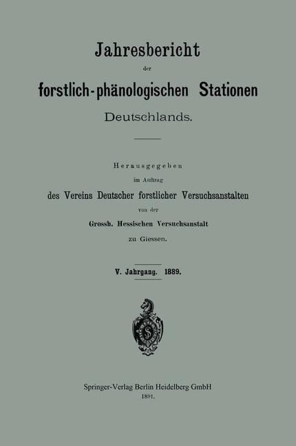 Produktbild: Jahresbericht der forstlich-ph&auml;nologischen Stationen Deutschlands