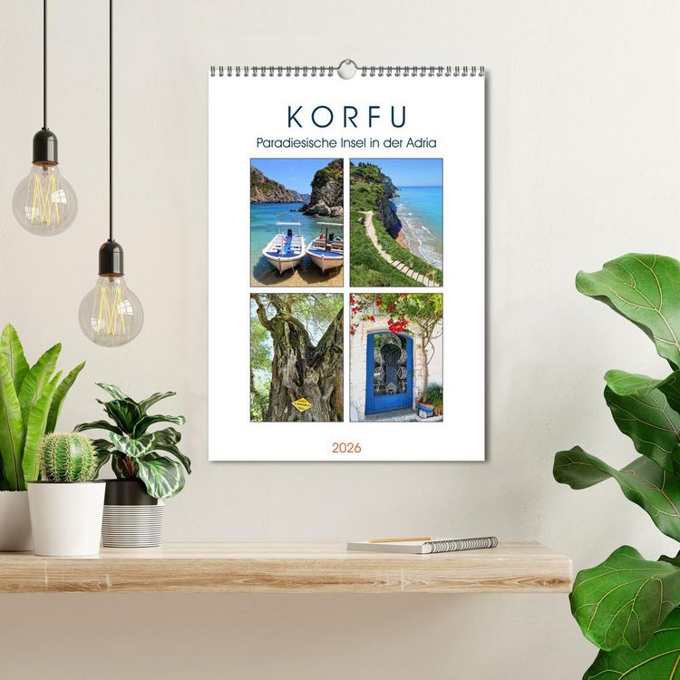 Produktbild: Korfu - Paradiesische Insel in der Adria (Wandkalender 2026 DIN A3 hoch), CALVENDO Monatskalender